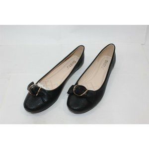 Women's Shoes Slip On Black Flats with Bow Closed Toes Size 8 / 39 EUR